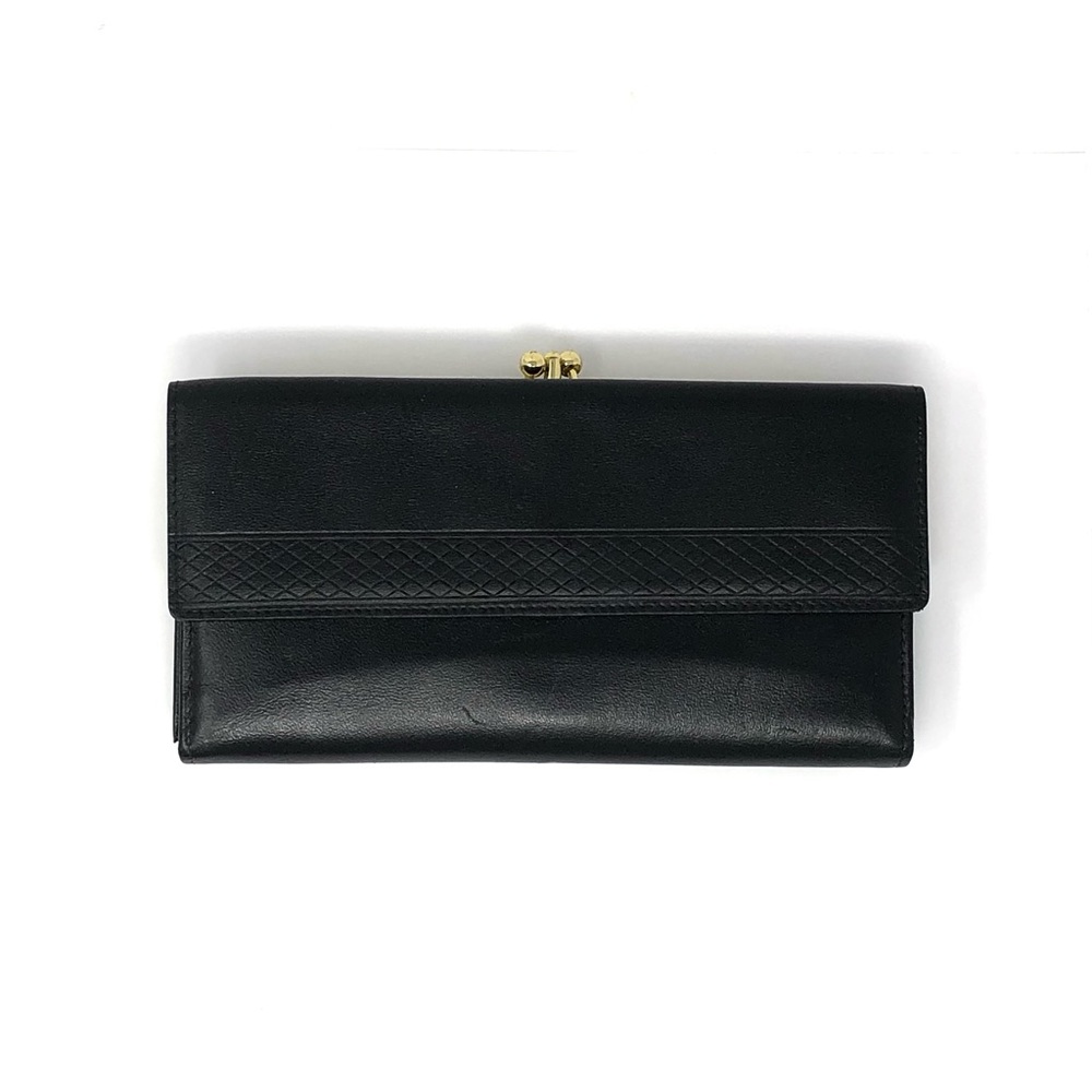 Renwick vintage black steer hide leather wallet / clutch - Made in Canada